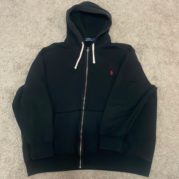 black Polo zip up sweater - Picture 1 of 4